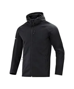 JAKO Damen Softshelljacke Light, schwarz, Größe 42 - Funktionsjacke aus wind- und wasserabweisendem Material mit Kapuze und elastischem Jackenabschluss, ideal für aktive Outdoor-Aktivitäten.