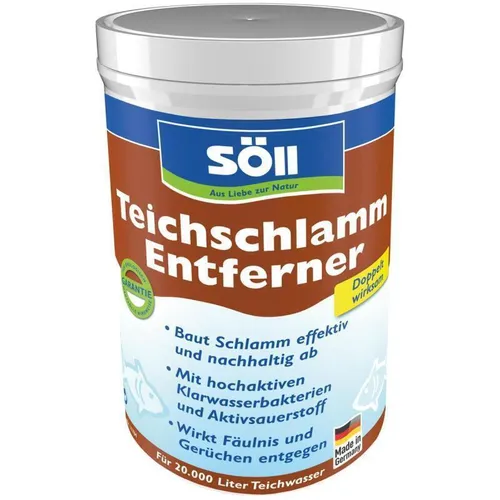 Söll TeichschlammEntferner 1 kg - Effektive Teichpflege für 20.000 Liter - Wasserpflege & Algenmittel, entfernt zuverlässig Schlamm und verbessert die Wasserqualität in Teichen.