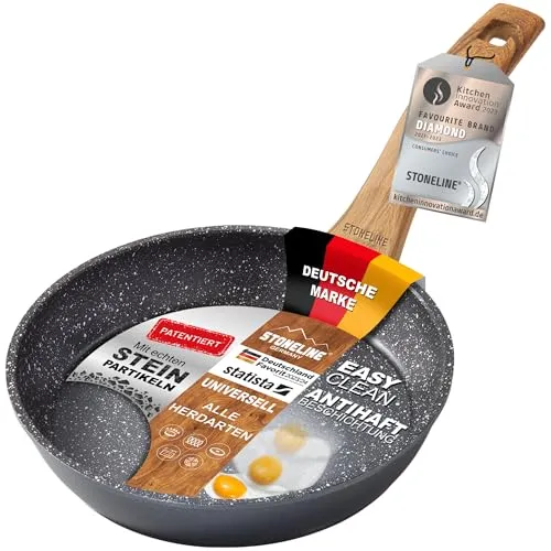 STONELINE Back to Nature Bratpfanne 18 cm - Pfanne mit echter Steinpartikel-Antihaftbeschichtung, ideal für fettfreies Braten und für alle Herdarten geeignet, inklusive Induktion.