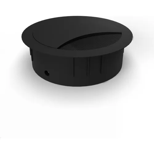 TecLines TKD001B Tisch Kabeldurchführung 60x21 mm, schwarz (Kabeldurchlass) (TKD001B)