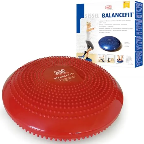 SISSEL® Balancefit® Rot | Ganzkörper-Training für Balance und Koordination | Perfekt für Beckenboden- und Fußmassage | Made in Germany | Ø32cm, Höhe 7cm | Belastbar bis 130kg