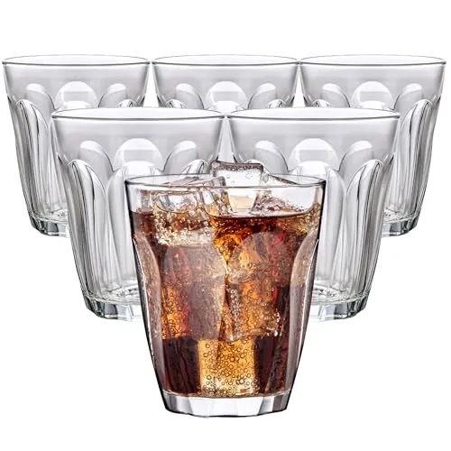 KONZEPT Wassergläser Stapelbar 200 ml, Gläser Set 6 teilig, Trinkgläser ideal für Wasser, Saft, Coctails, Milch, Kaffee