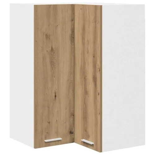 vidaXL Hängeschrank Riga Artisan-Eiche und Weiß 57 x 57 x 80 cm, Geräumiger Stauraum, robuster Küchenregal, Moderne Wand-Organizer, Holzlösung für mehr Platz