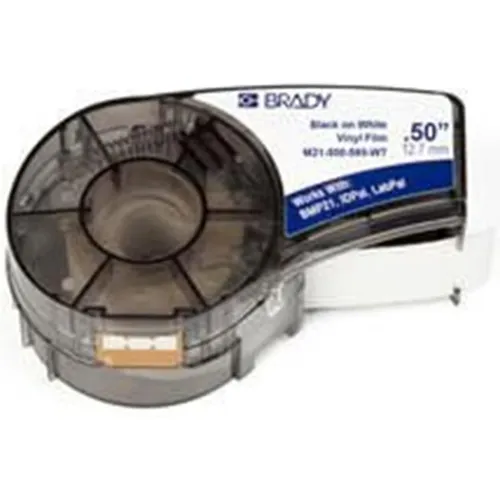 Brady Schriftband M21-500-595-WT-BK - Werkstatt & Laborbedarf: Strapazierfähiges Vinylband, ideal für raue Umgebungen, beständig gegen Öl und Chemikalien, mit sicherer Haftung auf unebenen Flächen.