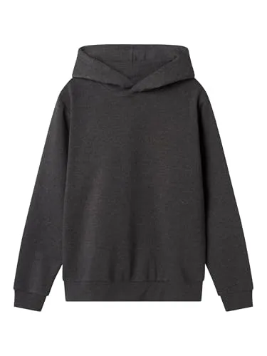 Lmtd Unisex Nlnnizu Ls Bru Sweat W. Hood Noos, Dark Grey Melange, 122-128 EU