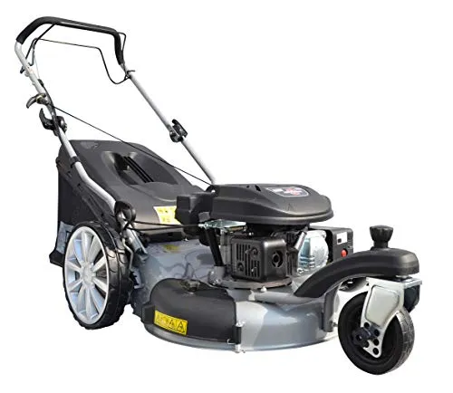 GÜDE Benzin Rasenmäher Premium Big Wheeler Trike 515 D - Sichelmäher mit 4-in-1 Funktion: Mähen, Sammeln, Mulchen und Seitenauswurf. Ideal für Rasenflächen bis 1800 m² mit leistungsstarkem 196ccm Motor und 51cm Schnittbreite.