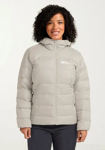 Daunenjacke JACK WOLFSKIN ATHER DOWN HOODY W RDS - Funktionsjacke für Damen in Gr. S, mit recycelten Materialien, winddicht und wasserabweisend, ideal für Outdoor-Aktivitäten bei kaltem Wetter.