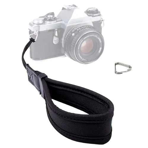 LENS-AID Handschlaufe aus Neopren für Kamera: Kameragurt fürs Handgelenk geeignet für Nikon, Sony, Fujifilm, Olympus, Leica etc.