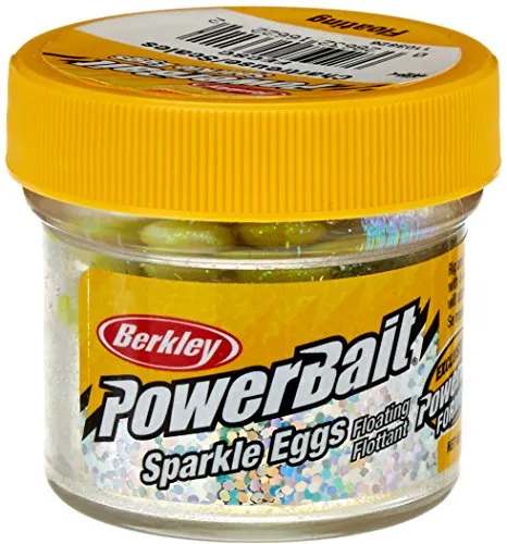 Berkley Unisex-Erwachsene FECSC Sparkle Power Eggs Floating Magnum, Schuppen, 14,2 g kleines Glas, Chartreuse mit Waage, .5 oz Small Jar