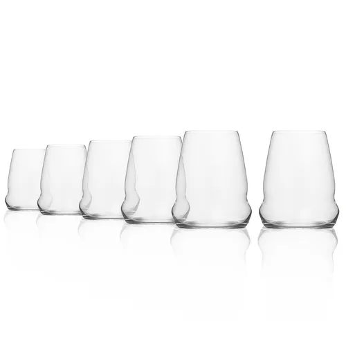 Stölzle Lausitz Weinbecher Cocoon 6er Set - Rotweingläser aus hochwertigem Kristallglas, extravagant im Design, ideal für besondere Anlässe und gemütliche Weinabende. Jedes Glas hat ein Volumen von 556 ml.