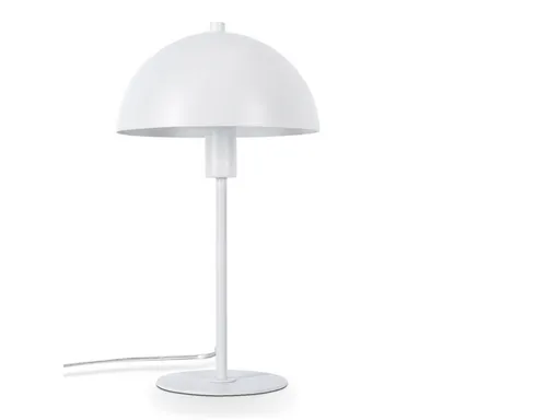 Hofstein Moderne Tischleuchte aus Metall in Weiß – Retro Nachttischlampe Ø20cm - Elegante Tischleuchte für den Innenbereich, ideal für Esszimmer, Flur oder Schlafzimmer. Mit einem Durchmesser von 20 cm und einem modernen Design ist sie der perfekte Blickfang.