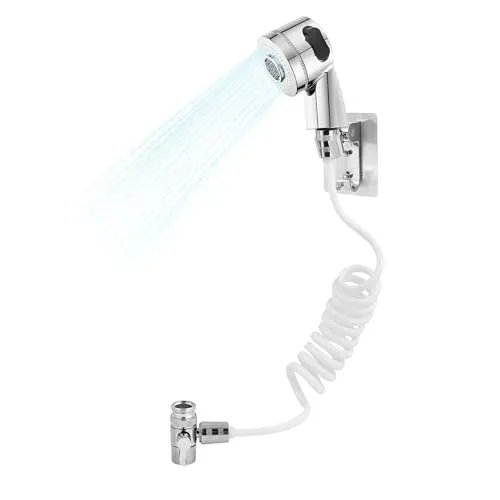 Handbrause für Waschbecken, 4 Teiliges Waschbecken Duschkopf Set, Verlängerung für Wasserhahn im Bad, Waschbeckenbrause zum Haarewaschen, Handbrause Set mit Duschkopfhalter für Waschbeckendusche