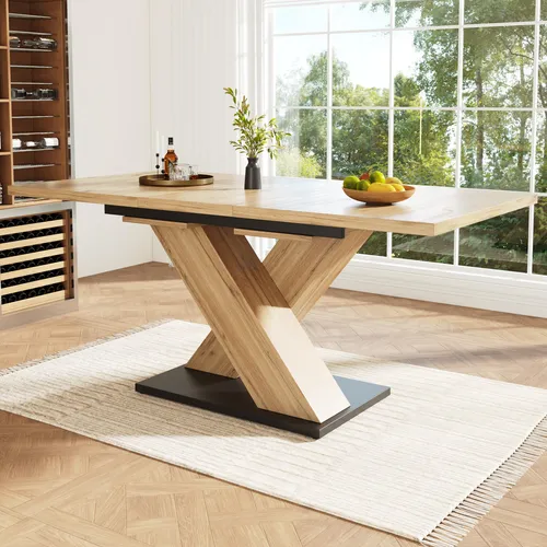 Esstisch Teleskoptisch 119-158,5×80cm – Ausziehtisch für Küche und Wohnzimmer - Vielseitiger Küchentisch mit ausziehbaren Einlegeplatten. Ideal für gesellige Runden, stabil und aus hochwertigem MDF gefertigt. Perfekt für jedes Zuhause!