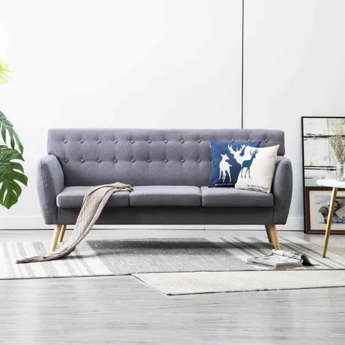 vidaXL 3-Sitzer Sofa Hellgrau