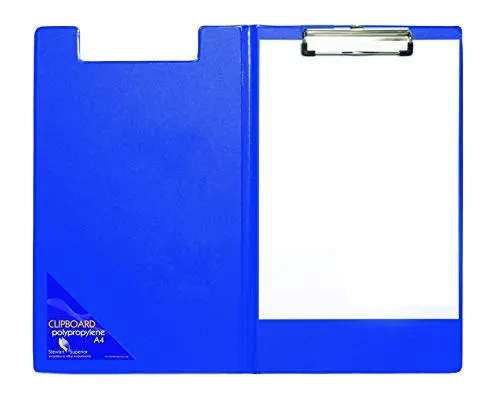 Seco Klemmbrett mit PVC-Überzug und strapazierfähigem Clip, A4+ 1 Packung Blau - Faltbar