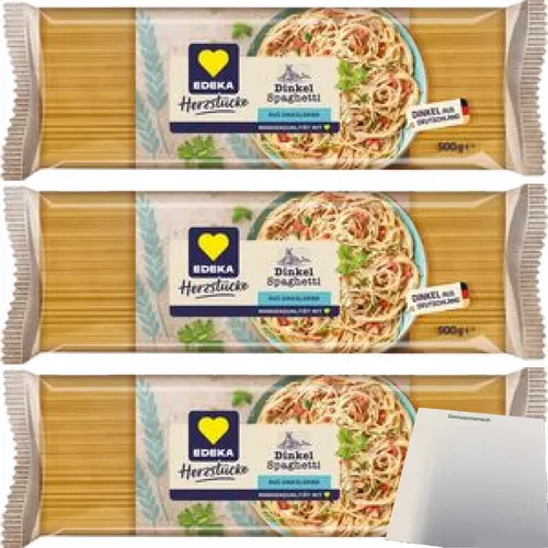 Edeka Herzstücke Dinkel Spaghetti 3er Pack 3x500g Packung usy Block