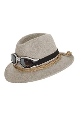 faustmann GERMANY Trachtenhut ALPIN - hellgrau - Eleganter Trachtenhut aus 100% Wollfilz, Größe 54, ideal für festliche Anlässe oder als modisches Accessoire.