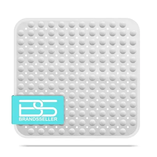 Brandsseller Duschmatte 53x53 cm Duscheinlage Badewanneneinlage mit Noppen Hellgrau Melange