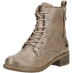 MUSTANG Damen Stiefelette Braun EU 38 - Wanderschuhe aus Kunstleder mit wärmendem Innenfleece und praktischem Reißverschluss, perfekt für kalte Tage und stilvolle Wanderungen.