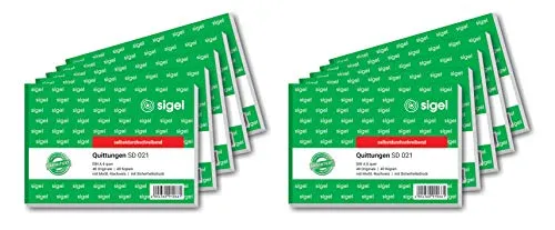 SIGEL SD021/10 Quittungsblock A6 quer, 10 Stück von SIGEL
