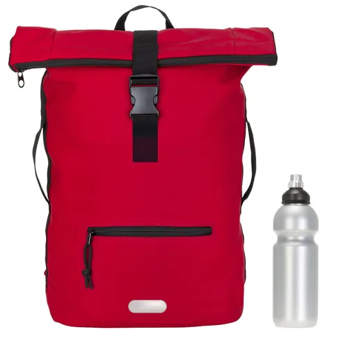 Time Evo 12825 Rucksack Plane - Laptoprucksack für Damen und Herren in Rot - Unisex Sportrucksack mit Laptoptasche, ideal für Schule, Sport und Freizeit. Inklusive Trinkflasche und praktischem Geheimfach für mehr Sicherheit.