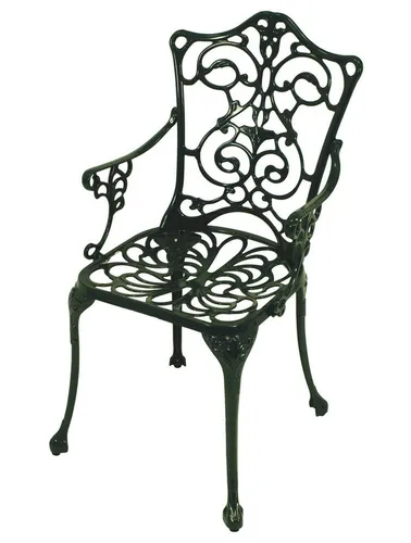 TPFGarden Bistrostuhl BOULDER (Gartenstuhl - Jugendstil - Gartensessel Aluguss antik dunkelgrün), Hochwertig verarbeiteter Outdoor Stuhl in klassischem Design