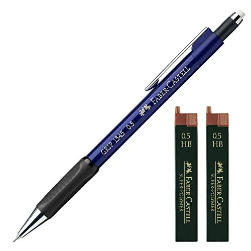 Faber-Castell 1345 99 - Druckbleistift GRIP, Minenstärke: 0,5 mm, Schaftfarbe: (Blau mit 24 Ersatzminen) (Blau mit 24 Ersatzminen)
