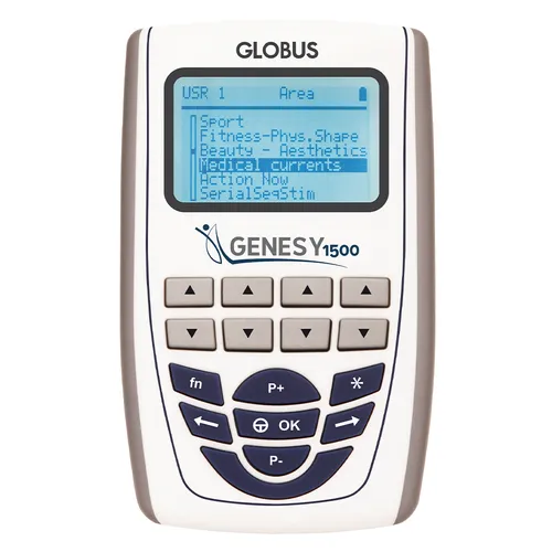 Globus Genesy 1500 professionelles Elektrostimulator 4-Kanal-Massagegerät Weiss