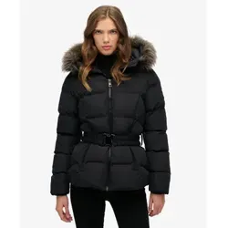 Superdry Damen W5011928A Fuji Belted Pufferjacke schwarz (XXL) - Die elegante Fuji Belted Pufferjacke bietet optimalen Komfort und Stil für kalte Tage. Mit wasserabweisendem Material und abnehmbarer Kapuze ist sie der perfekte Begleiter für jeden Anlass. Schlanke Passform und verstellbarer Gürtel betonen Ihre Figur.