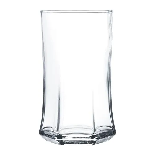Domotti Longdrinkgläser Set 330ml Trinkgläser 6er Set aus Glas für Saft Wasser Cocktails transparent profiliert