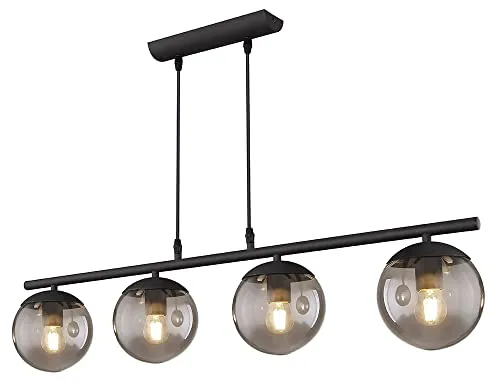 Globo Blama Hängeleuchte schwarz matt - Lampen, dimmbar für individuelle Lichtgestaltung, elegantes Design mit Metall und Glas für stilvolle Räume.