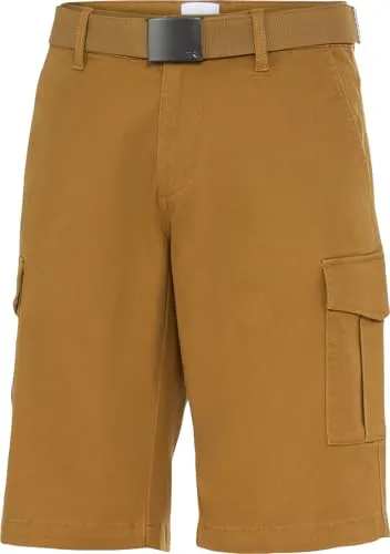 Tom Ramsey Kurze Hose Herren, Cargo Shorts Herren inkl. Gürtel, robuste Herren-Shorts aus Baumwolle mit 6 Taschen, Bermuda Shorts in Regular Fit, Curry, Gr. 54