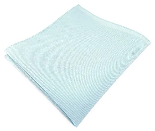 TigerTie - hochwertiges Einstecktuch aus 100% Baumwolle in hellblau einfarbig Unicolor - Einstecktuch 26 x 26 cm