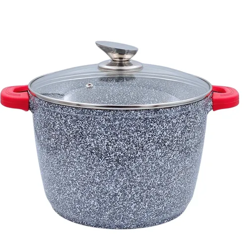 Royal Swiss® Suppentopf & Schmortopf Ø 24 cm – 6,2 Liter – Induktion – Abnehmbare Griffe – Grau