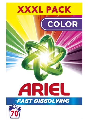 Ariel Color Pulverwaschmittel - Schnell Auflösendes 80 Wäschen Premium Qualität - Waschmittel für strahlende Farben und saubere Wäsche, ideal für Waschmaschinen, 80 Wäschen pro Packung.