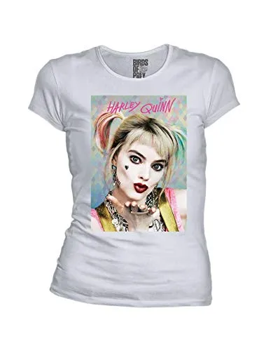 DC Comics Damen Harley Quinn T-Shirt, weiß, Small