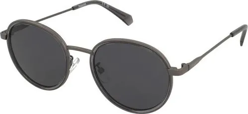 Polaroid PLD 4173/G/S/X Unisex-Sonnenbrille - Sportbrille mit grauem Edelstahl-Gestell und grauen Kunststoffgläsern, ideal für sportliche Aktivitäten und Schutz vor UV-Strahlen.