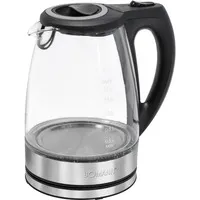 Glas-Wasserkocher WKS 6032 G edelstahl/schwarz, 1,7 Liter, 2.200 Watt