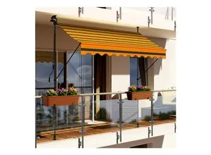 Swing&Harmonie LED Markise mit Kurbel - Markise & Sichtschutz: Die LED-Klemmmarkise von Swing&Harmonie bietet tagsüber effektiven Sonnenschutz und abends stimmungsvolle Beleuchtung dank integriertem Solarmodul.