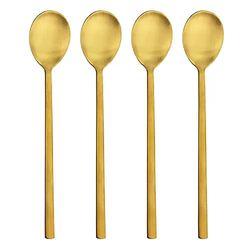 AOOSY Goldfarbene Suppenlöffel, Edelstahl, für Privat- und Profigebrauch, 21,6 cm, 4 Stück