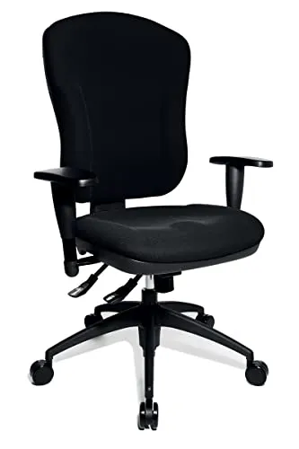 Topstar Bürostuhl Wellpoint 30 SY, schwarz - Bürostuhl mit Armlehnen, ergonomisches Design für hohen Sitzkomfort, geeignet für Nutzer bis 110kg - ideal für lange Arbeitsstunden.