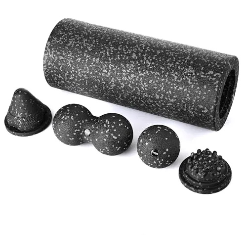 FIZYO Faszienrollen Set 5in1 – Faszienrolle Foam Roller + Massageball, Duoball, Trigger Tool & Massage Pad – Faszien Set für Rücken, Beine & Triggerpunkte – Faszienmassage & Regeneration
