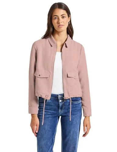 Cordjacke STREET ONE für Damen, Gr. 46, rosa - Trachtenmode, die warm hält und stylisch aussieht – die Cordjacke von STREET ONE ist ideal für Herbstspaziergänge und Freunde-Treffs mit ihrem leichten Webstoff und praktischem Zipper.
