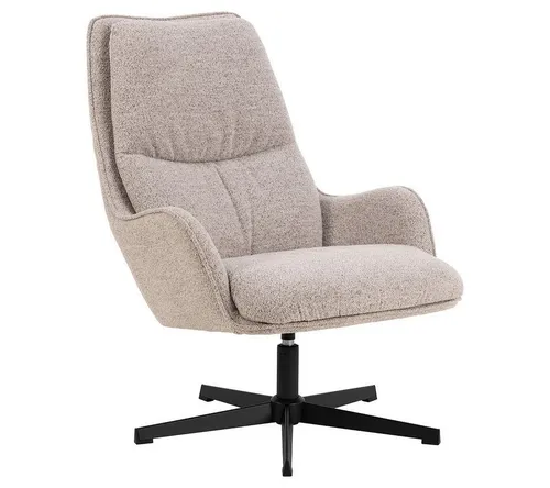ACTONA GROUP Loungesessel Bosley - Beiger Loungestuhl mit Drehfunktion - Sessel mit 5-Stern-Gestell, hochwertigem Boucle-Bezug und komfortabler Drehfunktion. Ideal für stilvolle Entspannung in jedem Raum.