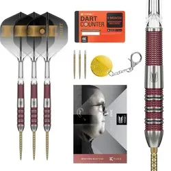 Target Darts Stephen Bunting 95K Dart-Set - Steel-Dartpfeile mit 95% Wolfram für präzise Würfe, inklusive Swiss Point-System für einfachen Punktwechsel und K-Flex-Flights für optimale Flugstabilität.
