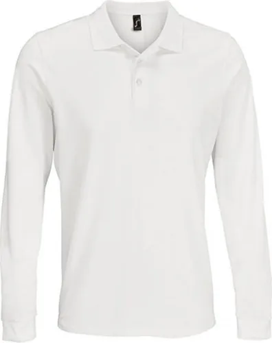 SOLs 03983 | Uni Long Sleeve PolyBaumwolle Polo Shirt XS bis 5XL - Farbe: White - Größe: XS