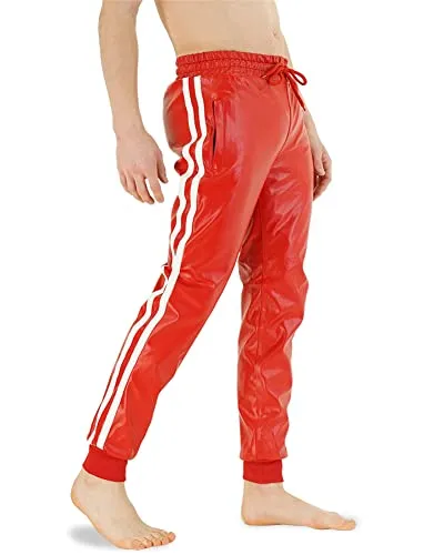 Bockle® Boyjog RED Faux Pants Lederhose Herren Rot Lederhose Herren, Size: S