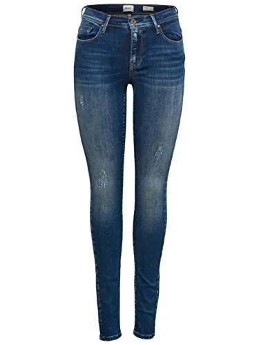 ONLY Female Skinny Jeans ONLSHAPE - Mittlere Taille, Skinny Fit - Modische Skinny Jeans mit mittlerer Taille, aus 92% Baumwolle für hohen Tragekomfort und perfekten Sitz. Ideal für jeden Anlass!
