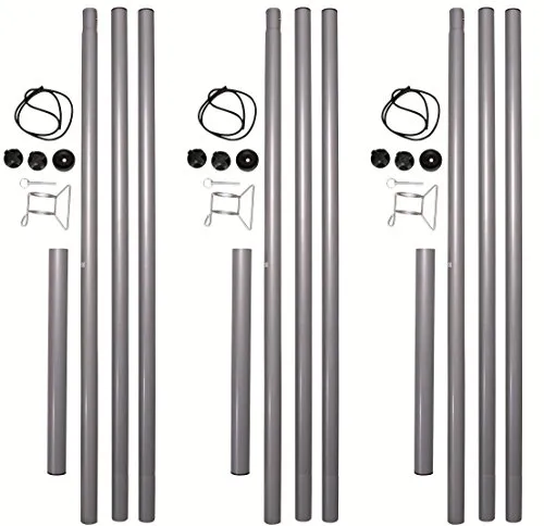 Sonnensegel Stahlmast Set (3x MastSet) - Sonnensegel Set mit 3 Stahlmasten (1,05m) für flexible Aufstellung ohne feste Befestigungspunkte. Ideal für Garten und Balkon – einfach zu montieren und stabil!