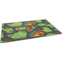 Snapstyle Kinder Spiel Teppich Bauernhof Grün - 24 Größen - Teppich fürs Kinderzimmer, ideal für kreative Spielstunden mit einem bunten Bauernhofdesign und weichem Polyamid für Komfort und Sicherheit.